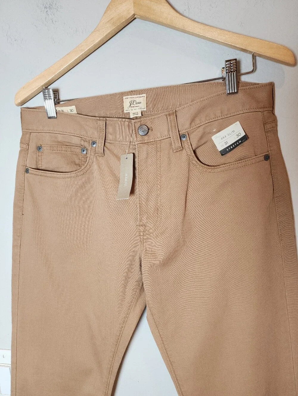 NWT J. Crew 484 Slim-fit Tan Khaki Pants Lightweight Stretch Twill Size 31 31×30